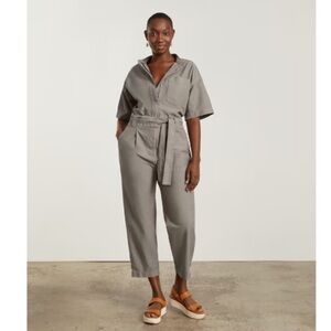 Everlane The Fatigue Short-Sleeve Jumpsuit in Clay Size 4 Belted Waist